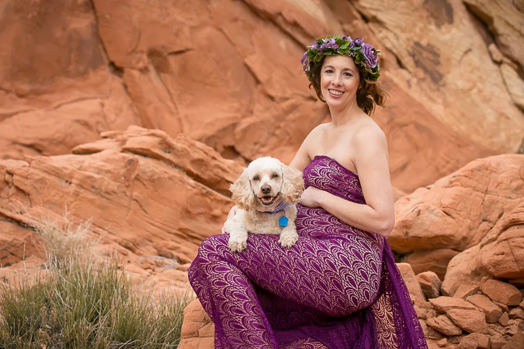 Dog photography session at valley of fire