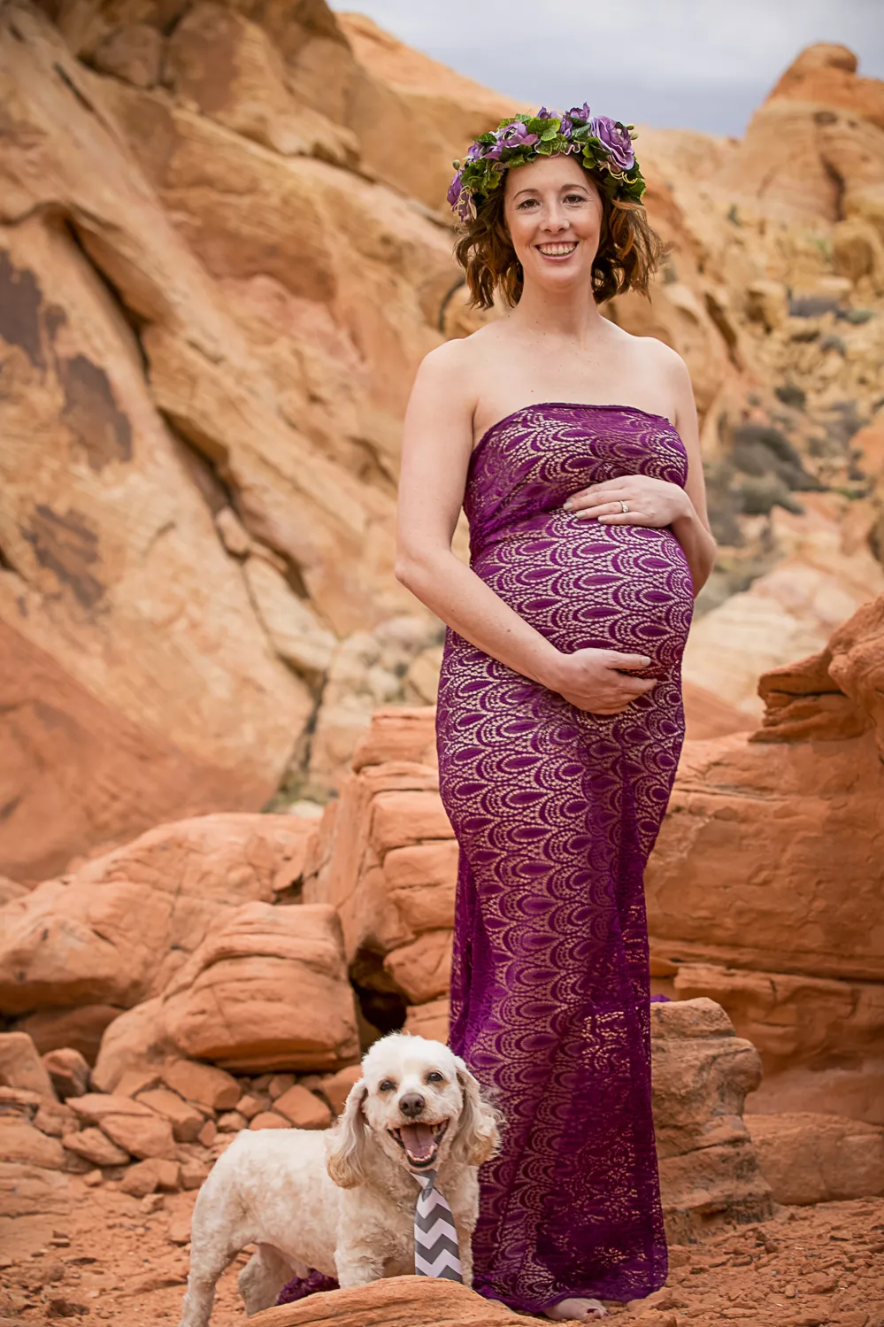 Dog photography session at valley of fire