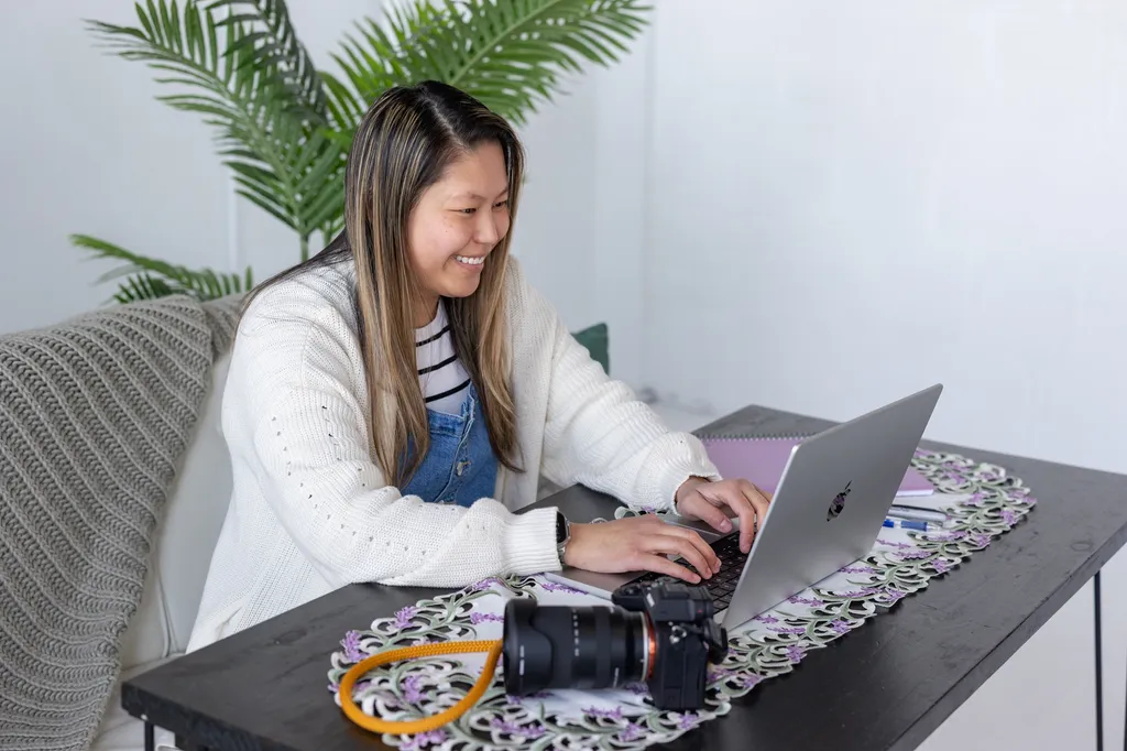 personal brand photography of a photographer editing