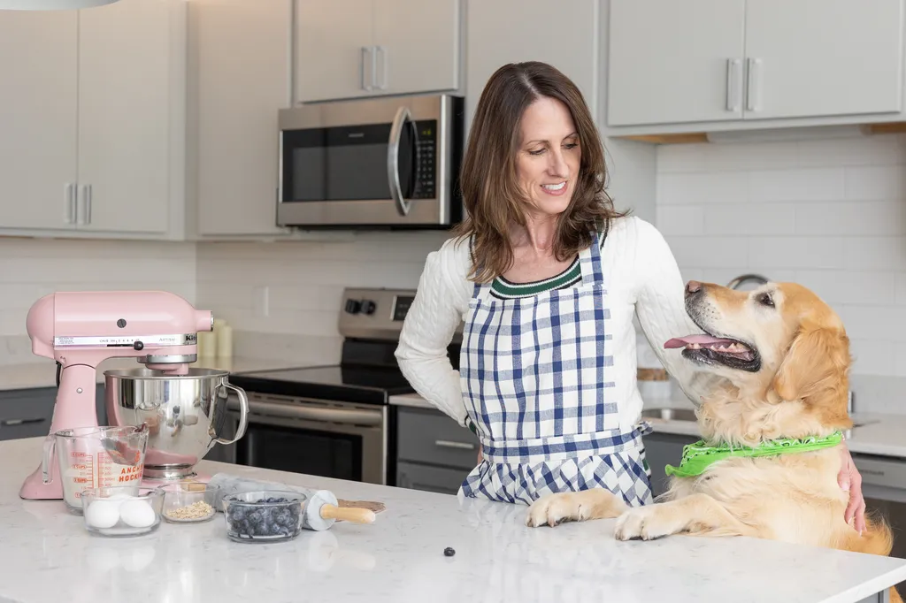 personal branding photography of dog treat baker and her dog