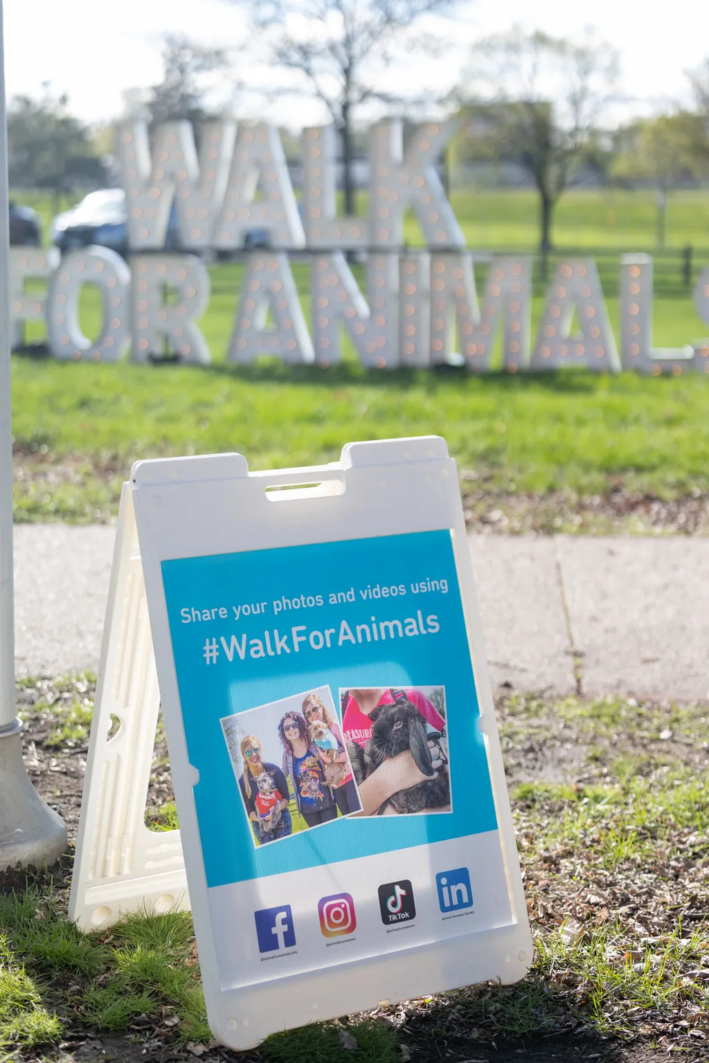 Walk for animals sign