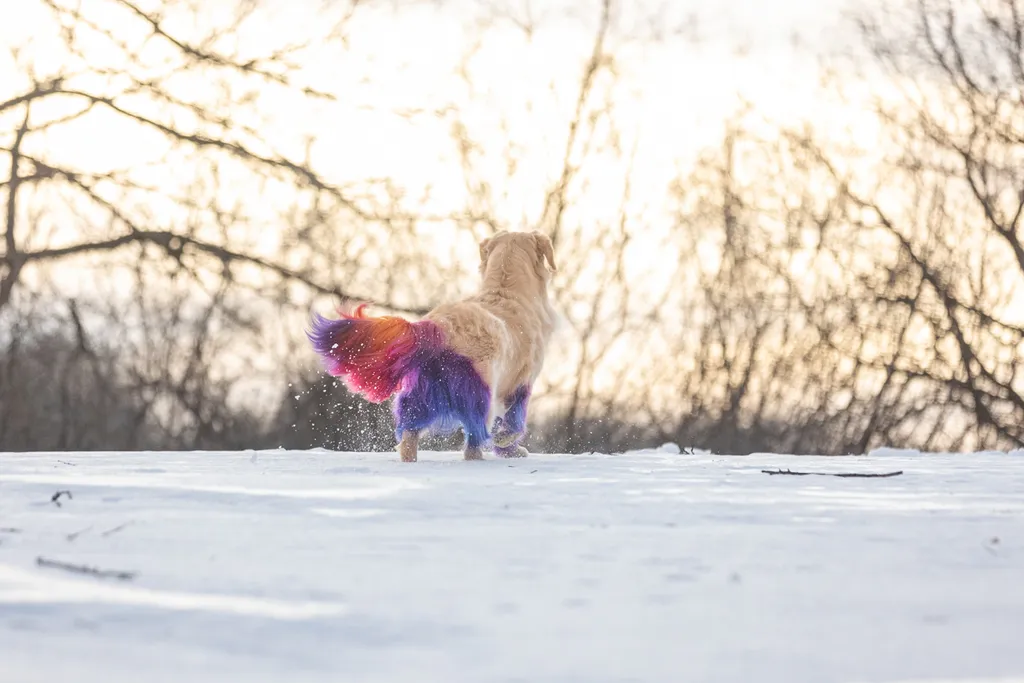 Rainbow Golden Retriever with dyed hair in Minnesota, photo 1 of 30