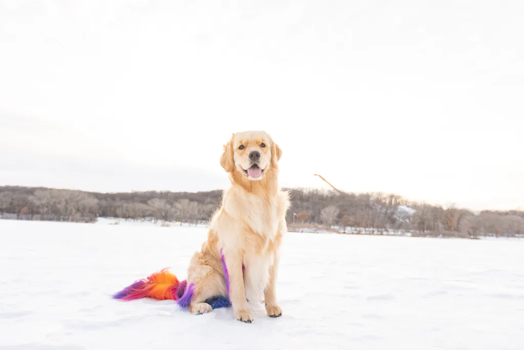 Rainbow Golden Retriever with dyed hair in Minnesota, photo 11 of 30