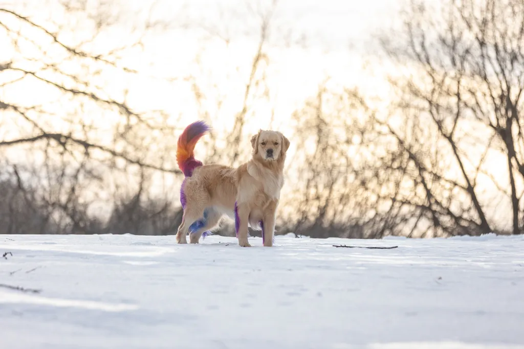 Rainbow Golden Retriever with dyed hair in Minnesota, photo 2 of 30