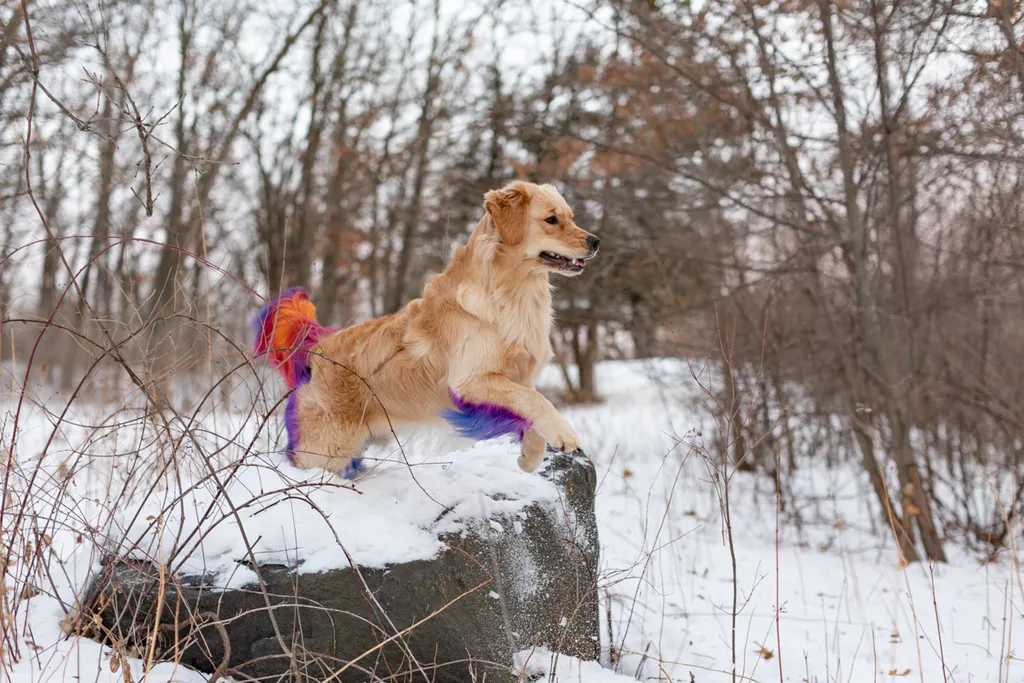 Rainbow Golden Retriever with dyed hair in Minnesota, photo 27 of 30