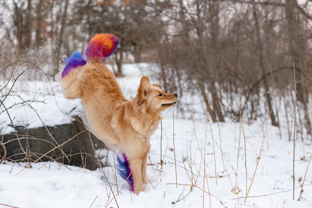 Rainbow Golden Retriever with dyed hair in Minnesota, photo 29 of 30