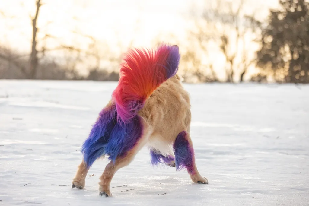 golden retriever in the snow