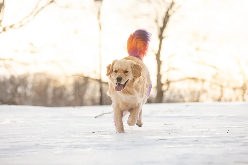 Rainbow Golden Retriever with dyed hair in Minnesota, photo 7 of 30